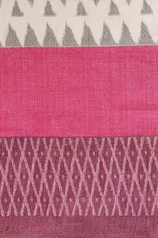 Pink printed art silk saree with blouse