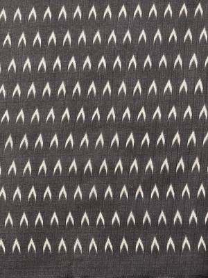 Black printed art silk saree with blouse 5