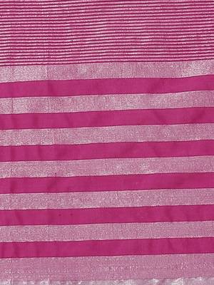 Purple woven blended cotton saree with blouse 3