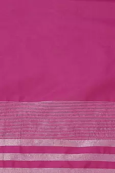 Purple woven blended cotton saree with blouse