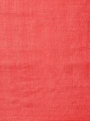 Red printed art silk saree with blouse 5