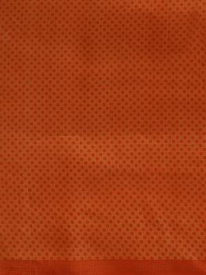Orange printed art silk saree with blouse 5