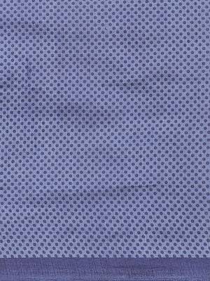 Blue printed art silk saree with blouse 5