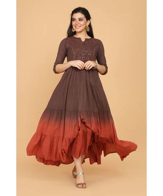 Brown cotton gown 1
