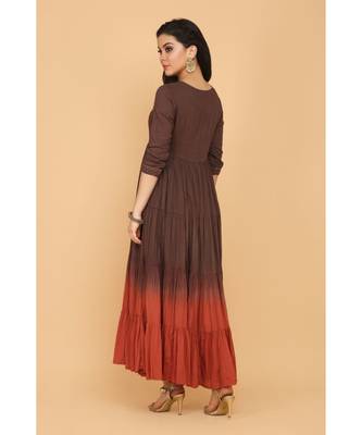 Brown cotton gown 2