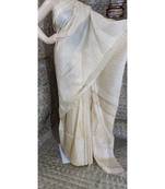 white  Kataan staple soft silk handloom saree  