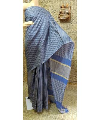 blue Kataan staple soft silk handloom saree   1