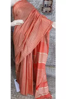 red Kataan staple soft silk handloom saree  