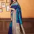 Blue woven banarasi saree with blouse