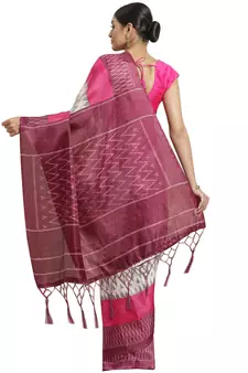 Multicolor printed art silk saree with blouse