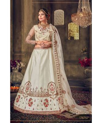 Embroidered Silk Lehenga Choli With Net Dupatta With Unstiched Blouse 1