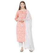 Os by Fourbuttons Womens Viscose Pink Kurta Set