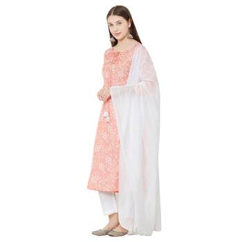 Os by Fourbuttons Womens Viscose Pink Kurta Set 2