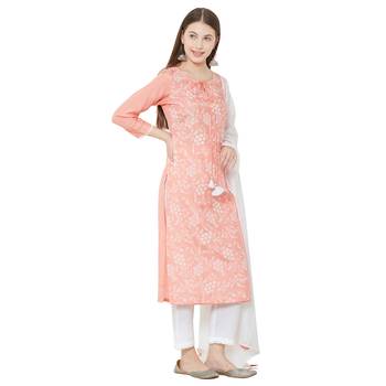 Os by Fourbuttons Womens Viscose Pink Kurta Set 3