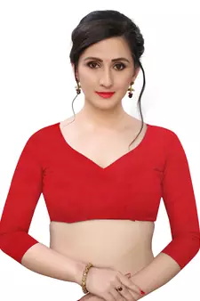 Multicolor woven blended cotton saree with blouse