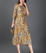 Women Multicolor Printed Rayon A-line Dress