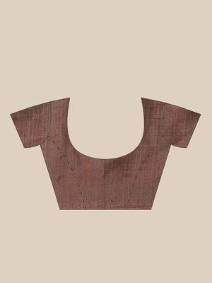 Multicolor printed art silk saree with blouse 4