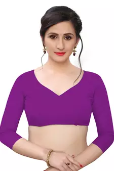 Multicolor woven blended cotton saree with blouse