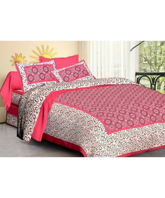 Ridan cotton multicolour  printed double bed sheet with pillow cover 1