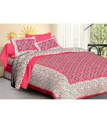 Ridan cotton multicolour  printed double bed sheet with pillow cover