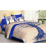 Ridan cotton multicolour  printed double bed sheet with pillow cover