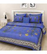 Ridan cotton multicolour  printed double bed sheet with pillow cover