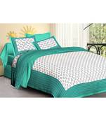 Ridan cotton multicolour  printed double bed sheet with pillow cover