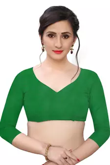 Multicolor woven blended cotton saree with blouse