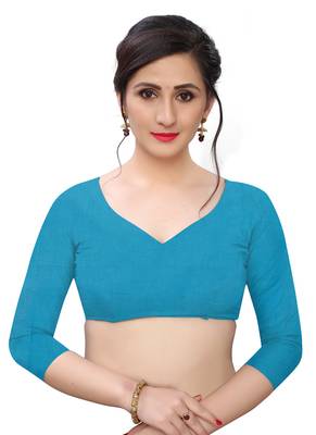 Multicolor woven blended cotton saree with blouse 4