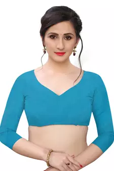 Multicolor woven blended cotton saree with blouse
