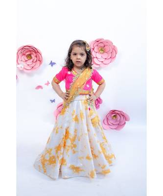Multicolor Floral Printed Silk Lehenga 2