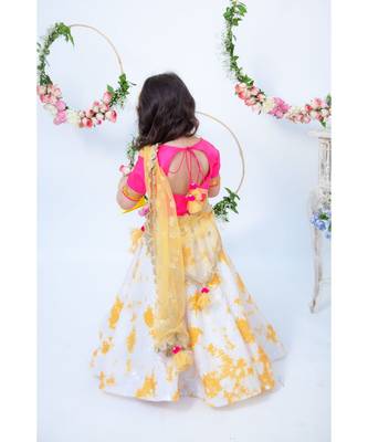 Multicolor Floral Printed Silk Lehenga 3