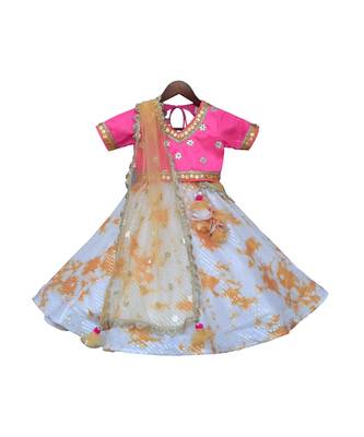 Multicolor Floral Printed Silk Lehenga 1