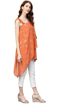 Rose printed georgette tunics 3