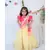 Yellow Lehenga with Pink Choli and Mirror Boti Dupatta