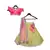 Yellow Lehenga with Pink Choli and Mirror Boti Dupatta