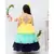 Yellow Aqua and Blue Frill Gown