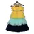 Yellow Aqua and Blue Frill Gown