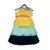 Yellow Aqua and Blue Frill Gown