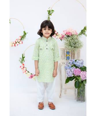 Polka Print Pathani Kurta Salwar 1