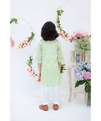 Polka Print Pathani Kurta Salwar 2
