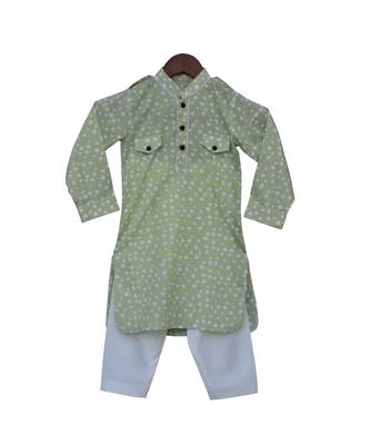 Polka Print Pathani Kurta Salwar 4