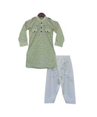 Polka Print Pathani Kurta Salwar 5
