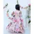 Pastel Peach Floral Print Anarkali