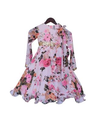 Peach Printed Anarkali For Girls 3