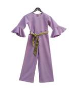 Lilac Bubble Georgette Jumpsuit for Girls