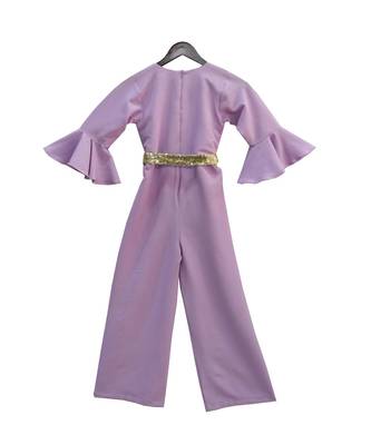 Lilac Bubble Georgette Jumpsuit for Girls 2