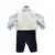 Blue Shirt with Pant and White Waist Coat Set