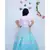 Blue Lehenga with Pink Choli and Mirror Boti Dupatta