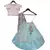 Blue Lehenga with Pink Choli and Mirror Boti Dupatta